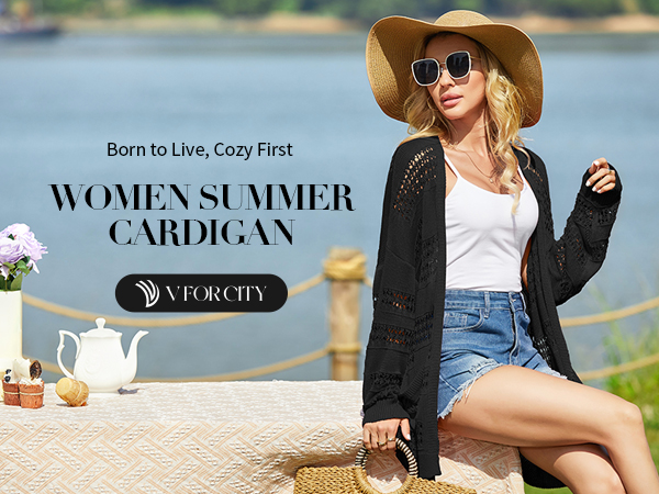 black summer cardigan for women