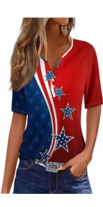 Red White And Blue Shirts For Women