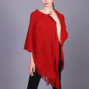 red poncho sweater