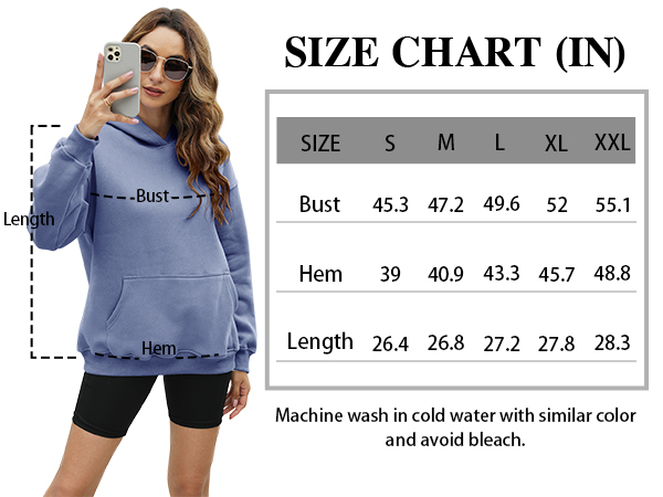 Women''s Long Sleeve Tops Casual Oversized Hoodies Sweatshirts Cute Loose Fit Pullovers with Pocket