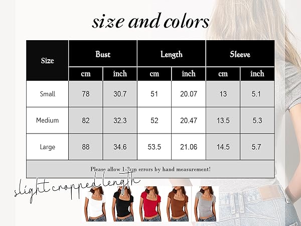 Square Neck Crop Top Short Sleeve T Shirts Slim Fitted Going Out Tops Y2K Cute Summer Basic Tees