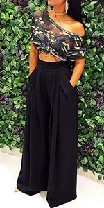 Wide Leg Lounge Pants for Women, High Waisted Wide Leg Pants for Women