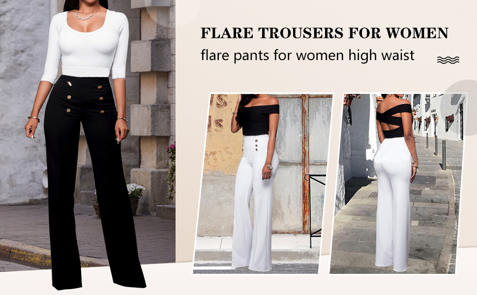 flare pants for women high waist