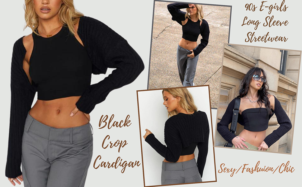 black crop cardigan