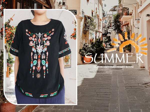 Black summer shirt for women