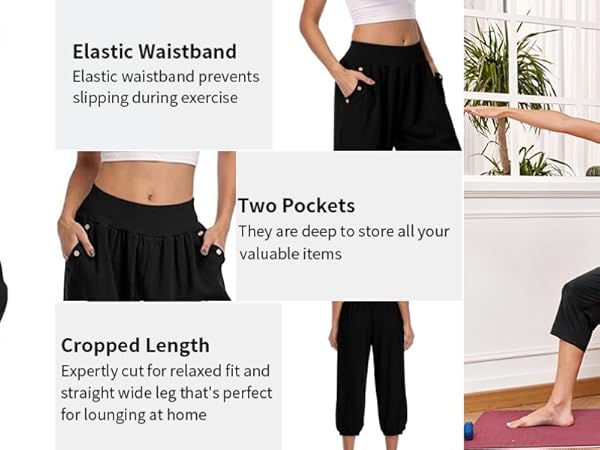 Womens capris for summer pants for women stretch with pockets summer capri pants for women 2024