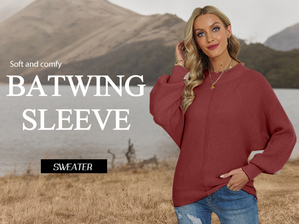 batwing sleeve sweater for women