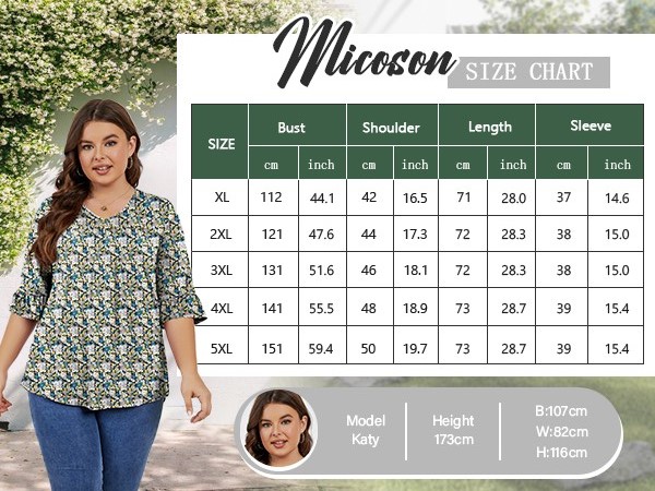 Micoson Size Chart