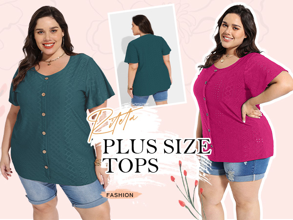 plus size short sleeve tops