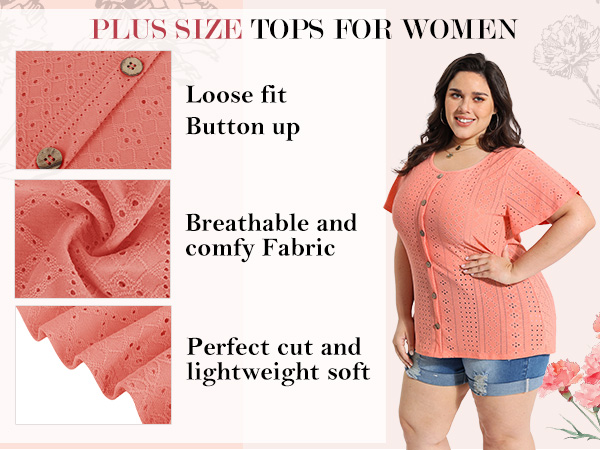 plus size short sleeve tops