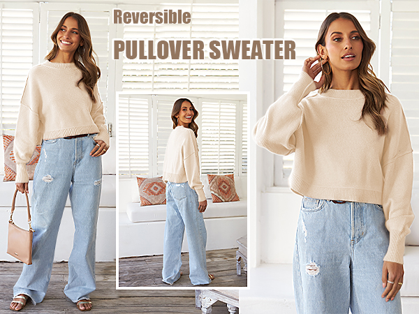 crop pullover sweater