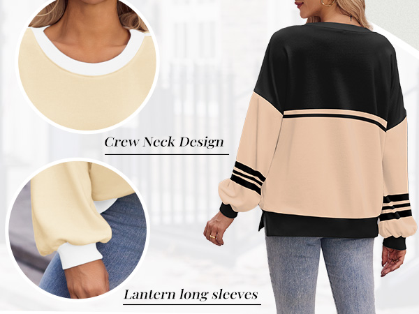 Casual Trendy Sweatshirts Long Sleeve Pullover Tops Fall Y2K Clothes Crew Neck Pullover Sweaters