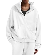 Hatant Women''s Hoodie Oversized Full Zip Up Jacket Cropped Hoodies Sweatshirts for Women Fall