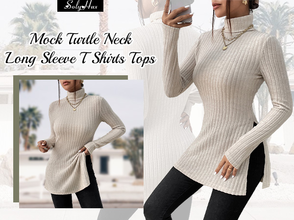 Mock Turtle Neck T Shirts