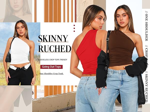 ruched crop tank