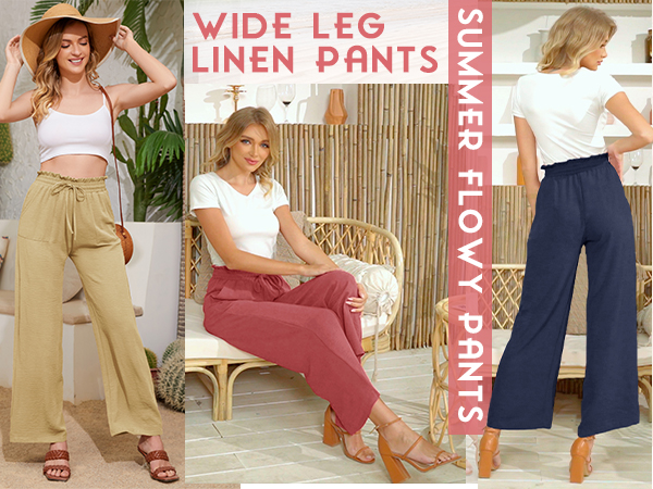 From summer flowy pants to palazzo pants dressy casual, these Linen pants offer cool and comfort.