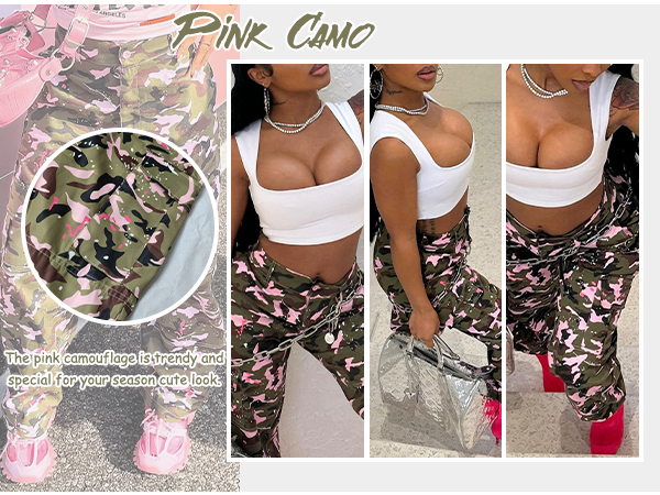 pink camo cargo pant