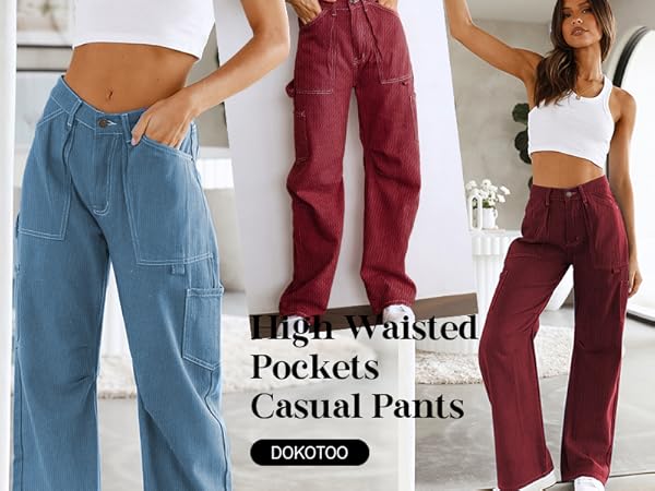 Wide Leg Baggy High Waisted Long Pants