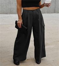 B0CDKTR3ZX-High Waisted Cargo Pants