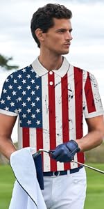 American Flag Polo Shirt