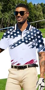 American Flag Polo Shirt