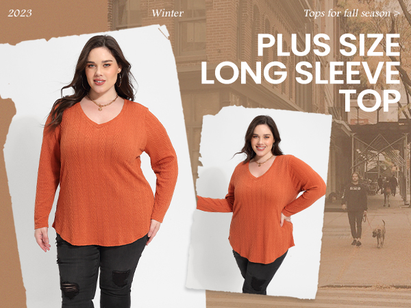 plus size long sleeve tops