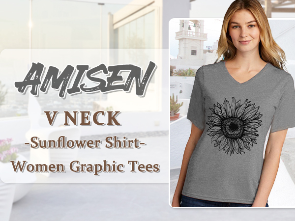 sunflower v neck shirts for women