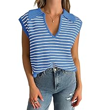 V-neck Striped Tank Tops