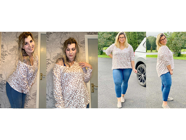 plus size leopard tops