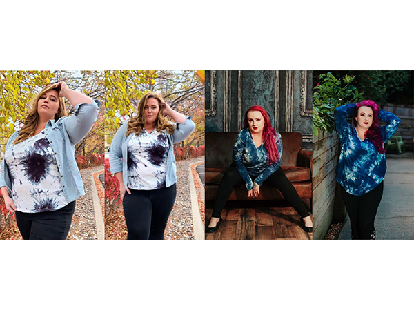 plus size tie dye tops