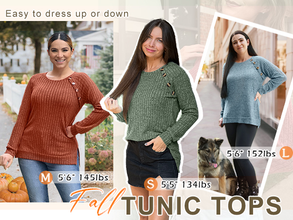 Bofell lightweight Tunic Tops, Easy to dress up or down