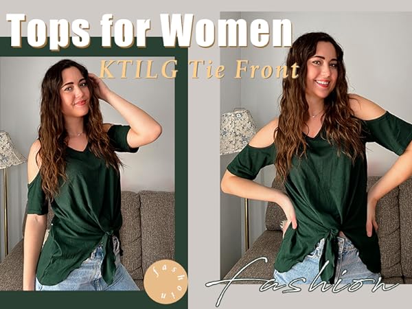 tie front tops for women