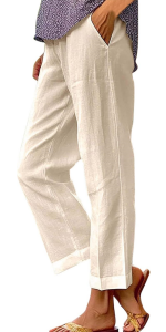 Women''s Wide Leg Cotton Linen Pants