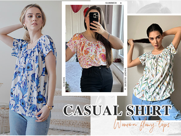 summer blouses short sleeve