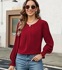 long sleeve tops dressy casual blouse