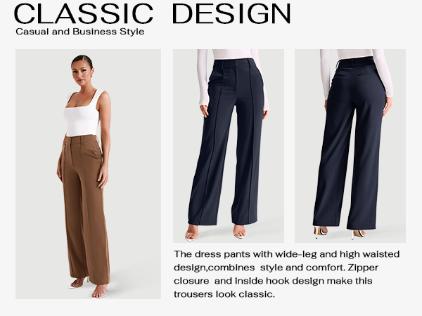 Dress Pants for Women High Waisted Business Work Trousers