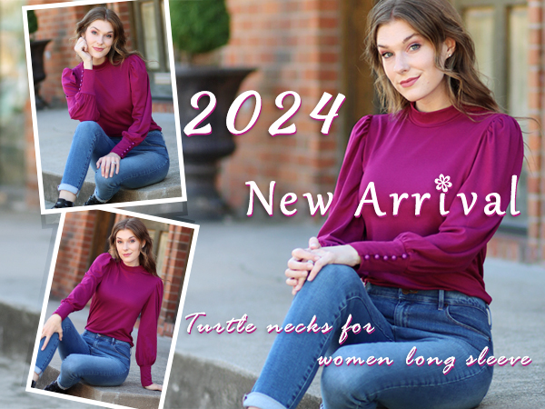 MOCK NECK SHIRTS FOR WOMEN Fuchsia