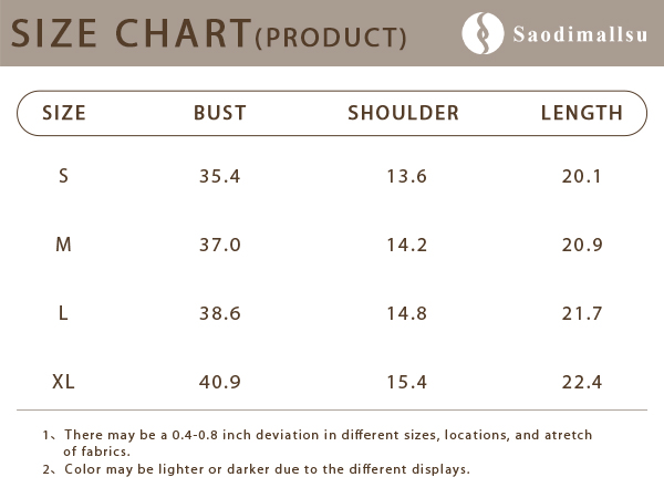 Loose Fit Blouse Size Chart