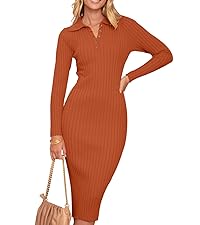 V Neck Sweater dress