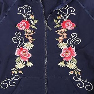 embroidery detail navy blue