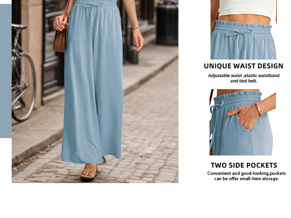 high waist wide leg pants