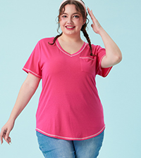 plus size v neck tops