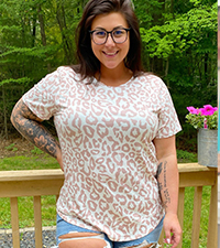 plus size leopard tops