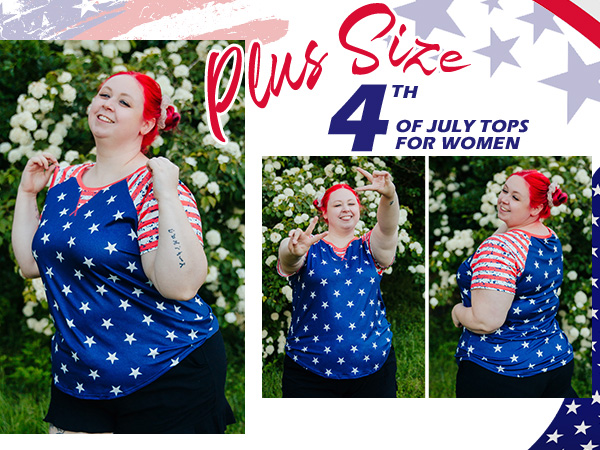 plus size 4th of July Tops