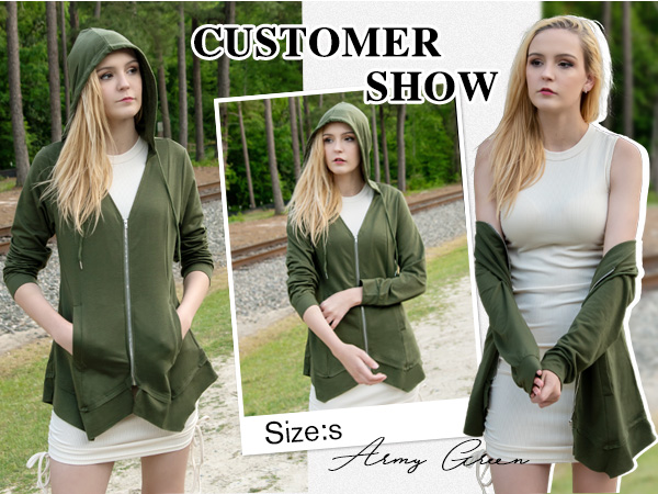 army green hoodie women