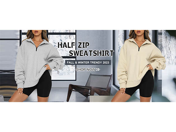 onlypuff oversized pullover half zip sweatshirt women quater zip hoodies long sleeve  teen girls