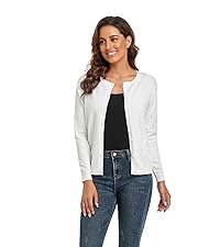 Women’s Crew Neck Cardigan White