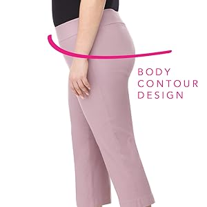 Side view of lavender capri showing the body contour design