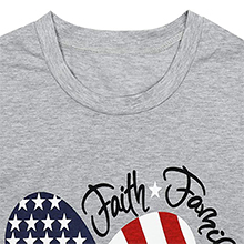 American Flag Heart T Shirt