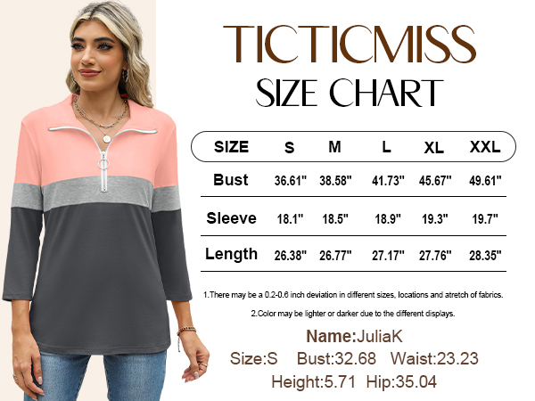 womens 3/4 sleeve polo shirts with collar